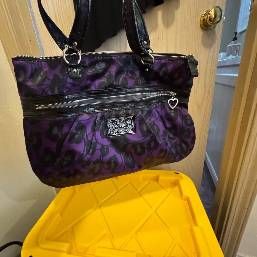 Coach Purple and Black Shoulder Bag